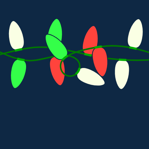 Christmas lights drawn in vector art